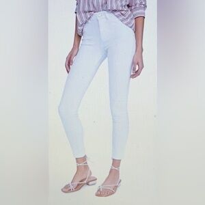 DL1961 Cream Florence Skinny Mid Rise Instasculpt Crop Jean Sz 30 EUC